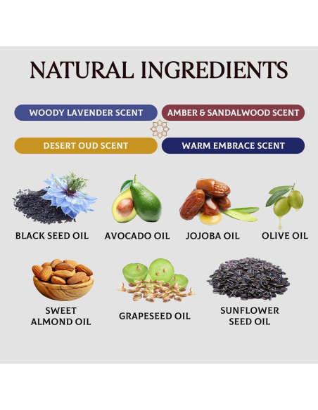 Aceite para Barba H HABIBI - Paquete de 4 Fragancias Naturales