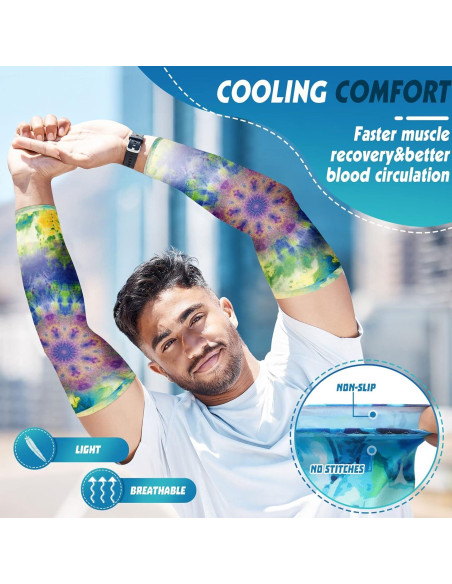 12 Pares Mangas UV para Mujeres y Hombres 53cm - Protección Solar