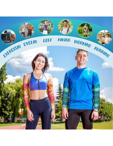 12 Pares Mangas UV para Mujeres y Hombres 53cm - Protección Solar