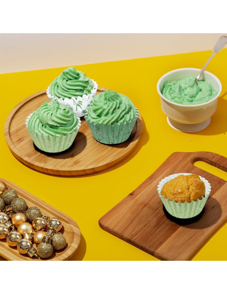 Forros de Cupcake Desechables Whaline 600Pcs Verde Eucalipto