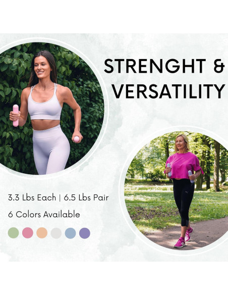 Barras de Pesas Polyfit para Mujeres - Juego de 2 (1.5 kg cada una) - Antideslizantes para Yoga, Aeróbicos y Más