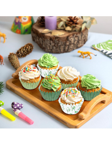 Forros de Cupcake Desechables Whaline 600Pcs Verde Eucalipto