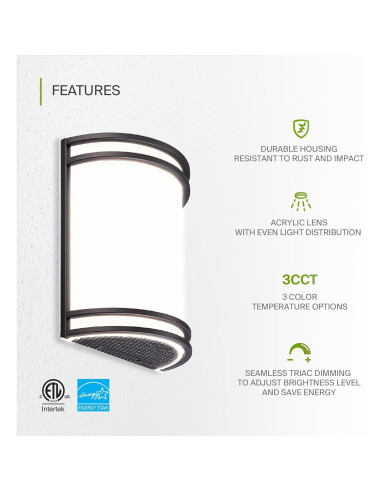 Luz de Pared LED Interior ASD Bronce Aceitado 25.4cm 3000K-5000K