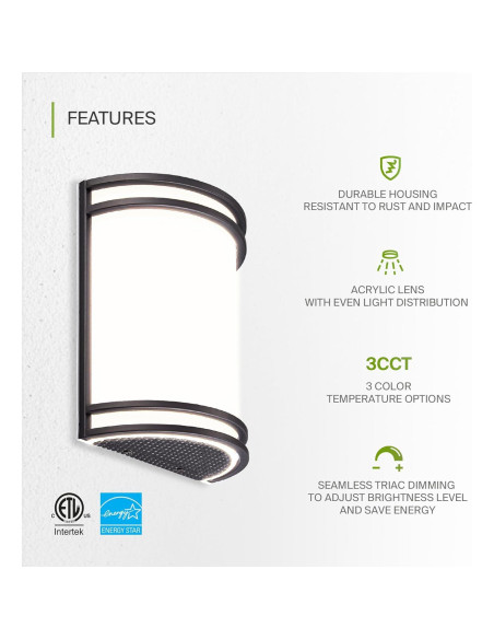 Luz de Pared LED Interior ASD Bronce Aceitado 25.4cm 3000K-5000K