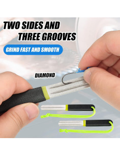 Afilador de Anzuelos Skylety 4 Pcs Lima de Diamante Verde 2