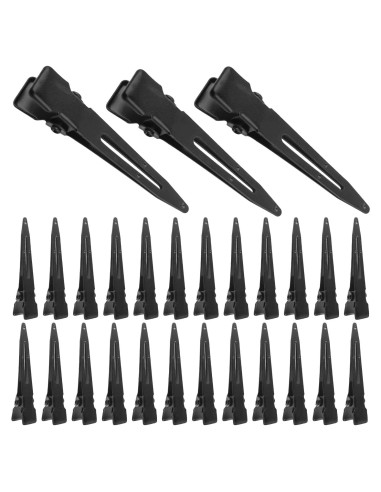 50 Clips de Pelo de Cocodrilo Aylifu Negros 44.5mm Metal
