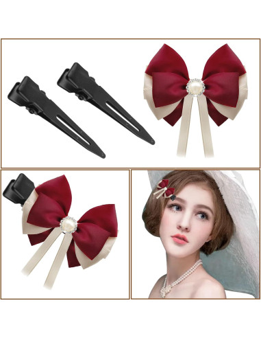 50 Clips de Pelo de Cocodrilo Aylifu Negros 44.5mm Metal