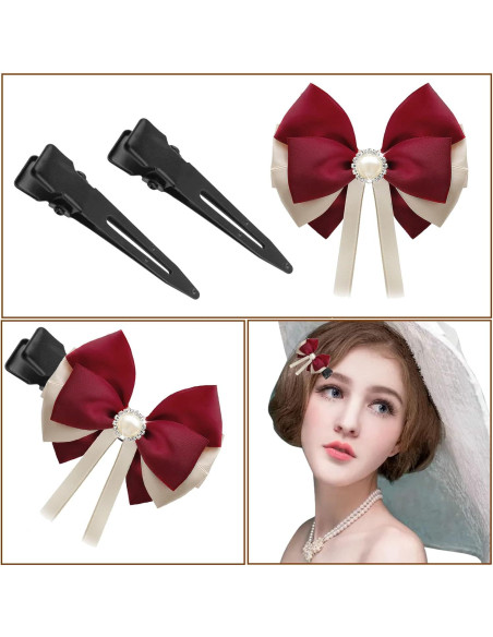 50 Clips de Pelo de Cocodrilo Aylifu Negros 44.5mm Metal