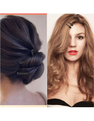 50 Clips de Pelo de Cocodrilo Aylifu Negros 44.5mm Metal