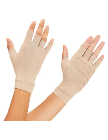 Guantes de Sol Sin Dedos Unisex Anti-Envejecimiento UPF 50+ Chocolate Grande