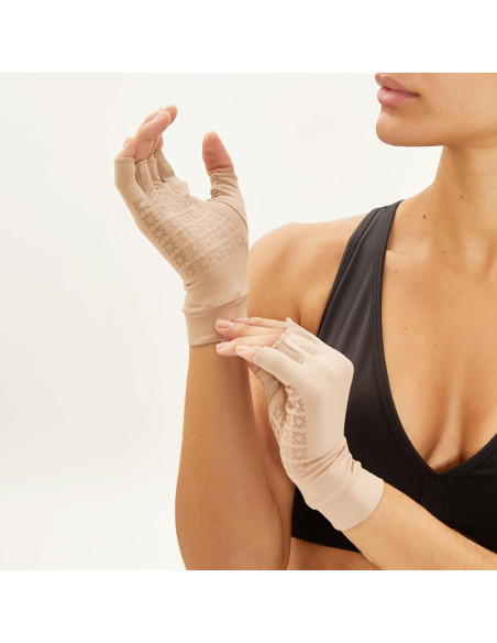 Guantes de Sol Sin Dedos Unisex Anti-Envejecimiento UPF 50+ Chocolate Grande