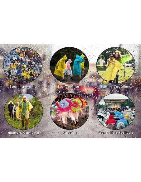Ponchos de Lluvia Reutilizables Cosowe para Niños 110x55cm