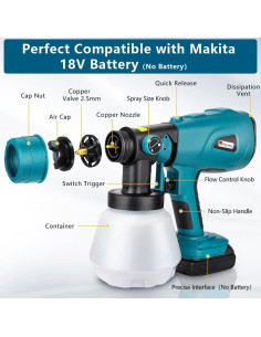 Pulverizador de Pintura Choerinton Sin Cable 200W para Makita 2