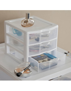 Unidad de Almacenamiento Tribello 3 Cajones Plástico Blanco - 2 Paquete 2