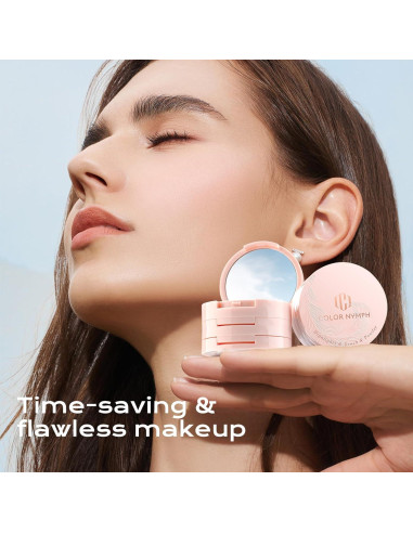 Paleta de Maquillaje Color Nymph 3 en 1 Rubor Contorno Iluminador