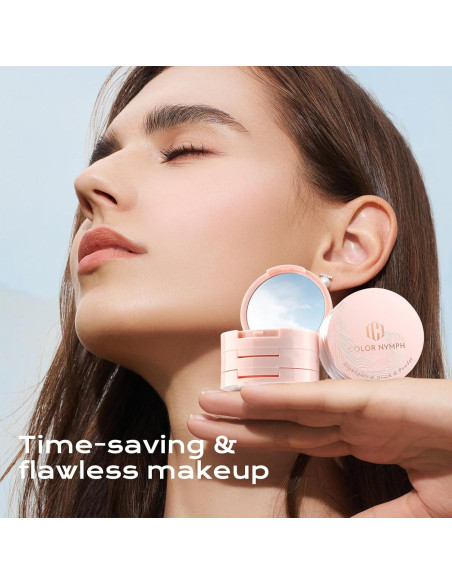 Paleta de Maquillaje Color Nymph 3 en 1 Rubor Contorno Iluminador