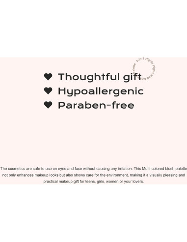 Paleta de Maquillaje Color Nymph 3 en 1 Rubor Contorno Iluminador