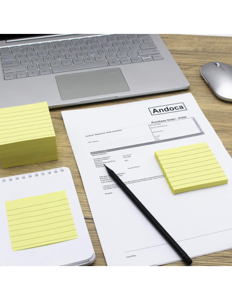 Notas Adhesivas Autoadhesivas Andoca 7.62x7.62 cm Amarillo Pastel 600 Hojas