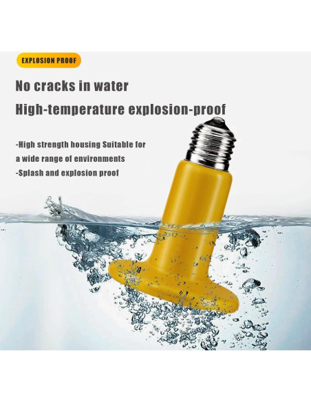 Lámpara de Calor Cerámica JZNCHP 100W para Reptiles y Pollos