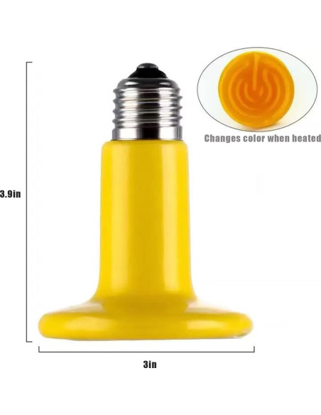Lámpara de Calor Cerámica JZNCHP 100W para Reptiles y Pollos