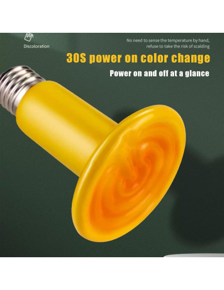 Lámpara de Calor Cerámica JZNCHP 100W para Reptiles y Pollos