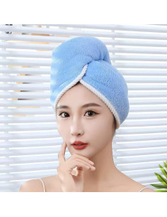 Toalla de Microfibra para Cabello XPZKAIYUE Azul y Gris 25x50cm 2