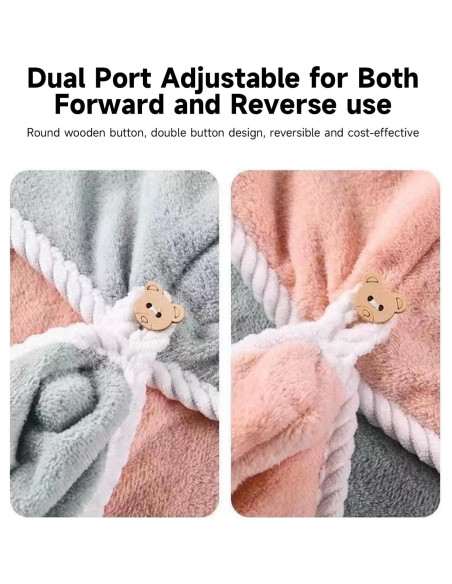 Toalla de Microfibra para Cabello XPZKAIYUE Azul y Gris 25x50cm