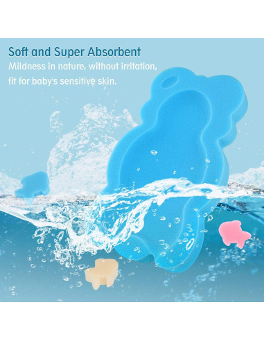 Cojín de Baño para Bebés Azul - Esponja de Fibra 48x30x5cm
