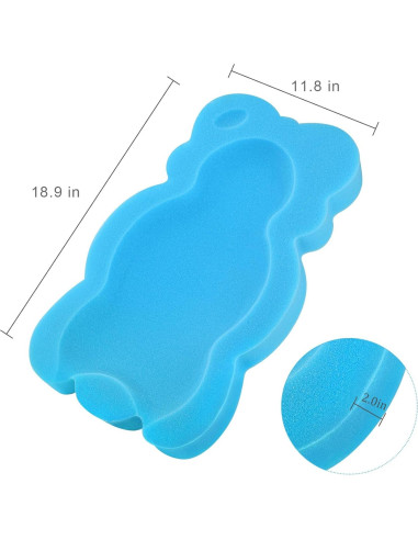 Cojín de Baño para Bebés Azul - Esponja de Fibra 48x30x5cm