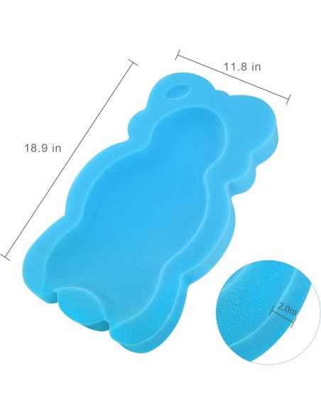 Cojín de Baño para Bebés Azul - Esponja de Fibra 48x30x5cm