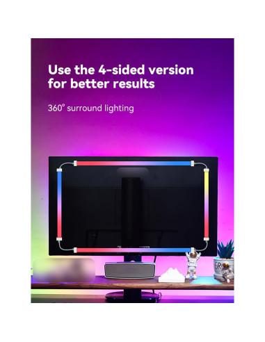 Tira de Luz LED Sincronizada JiaranTec G100 para PC/Mac 61 cm