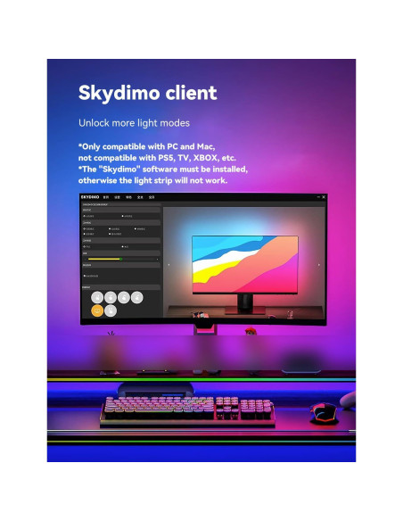 Tira de Luz LED Sincronizada JiaranTec G100 para PC/Mac 61 cm