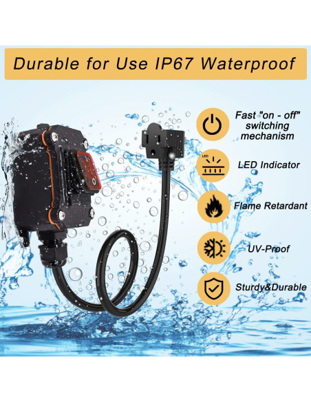 Interruptor de Cable en Línea KarlKers 3FT IP67 20A 250V