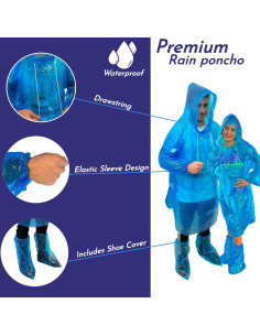 Ponchos de Lluvia Budgetizer Extra Gruesos - Paquete Familiar 4 Unidades 2