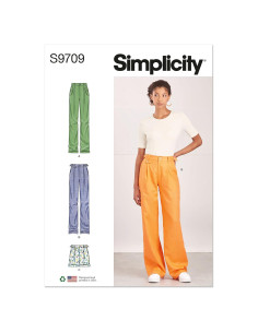 Kit de Patrón de Costura Simplicity S9709 Pantalones y Cortos