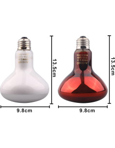 Conjunto de Lámpara de Calor para Reptiles AIICIOO 150W 2