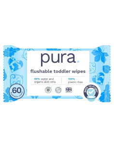 Toallitas Desechables Pura para Niños 60 Unidades Hipoalergénicas