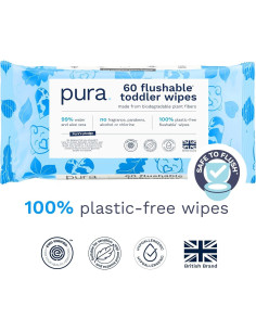 Toallitas Desechables Pura para Niños 60 Unidades Hipoalergénicas 2