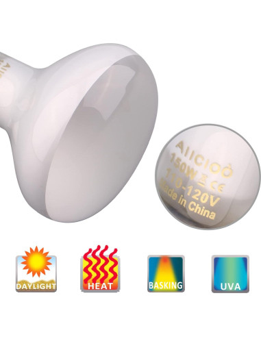 Conjunto de Lámpara de Calor para Reptiles AIICIOO 150W