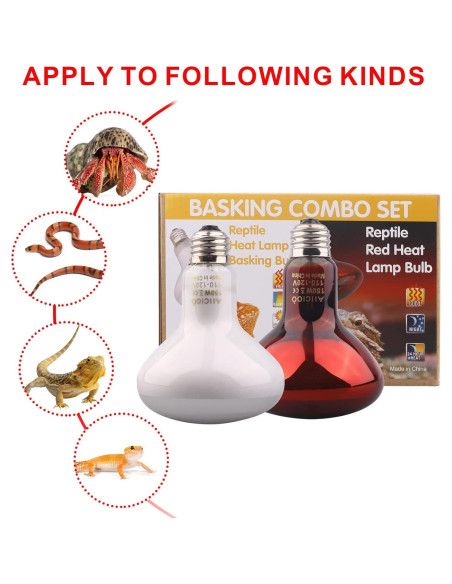 Conjunto de Lámpara de Calor para Reptiles AIICIOO 150W