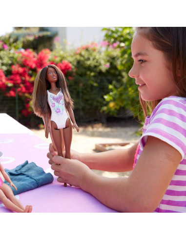 Muñeca de Moda Barbie Traje de Baño Floral 32.39 cm