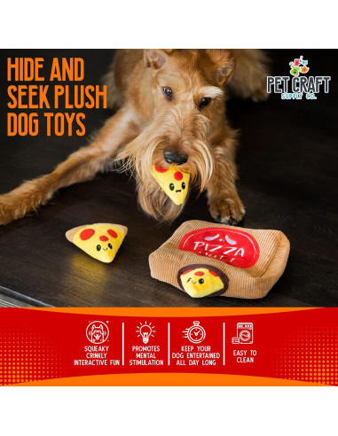 Juguete de Peluche Interactivo Pet Craft Supply Pizza Mutt