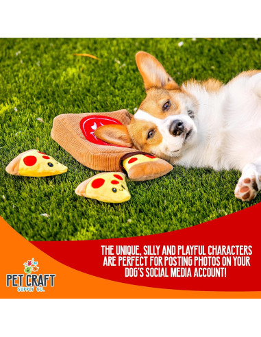 Juguete de Peluche Interactivo Pet Craft Supply Pizza Mutt