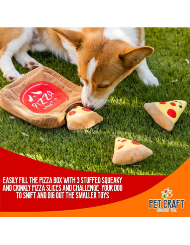 Juguete de Peluche Interactivo Pet Craft Supply Pizza Mutt