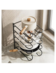 Organizador de Ollas y Sartenes JAQ Negro, Altura Ajustable 33.5 cm