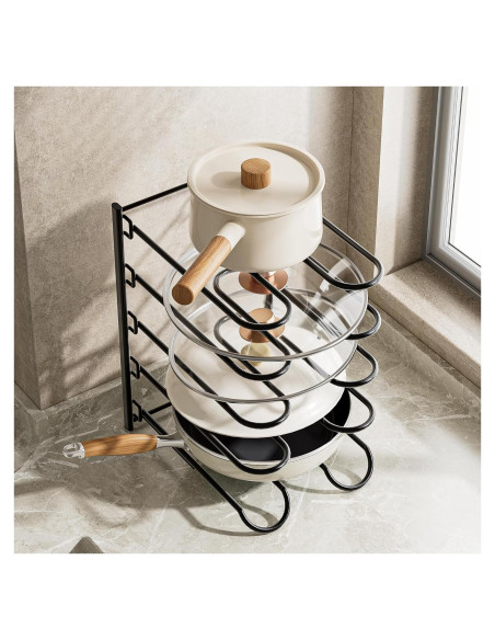 Organizador de Ollas y Sartenes JAQ Negro, Altura Ajustable 33.5 cm