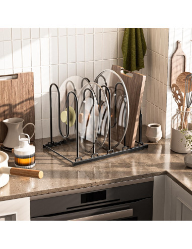 Organizador de Ollas y Sartenes JAQ Negro, Altura Ajustable 33.5 cm