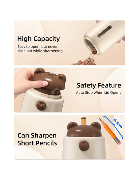 Afilador de Lápices Automático ZMOL Recargable 3 Niveles