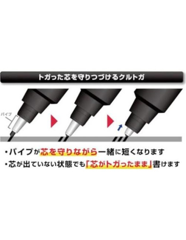 Lápiz Mecánico Uni Kurutoga 0.5mm Negro con Tecnología de Rotación