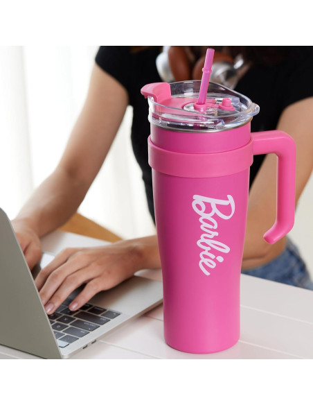 Taza de Acero Inoxidable MINISO Barbie 1600 mL Rosa